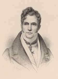 Portrett av dirigenten og komponisten Gaspare Spontini 1774-1851. av Leopold Massard