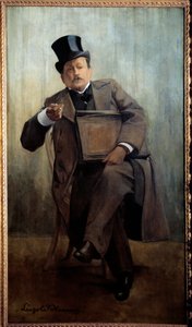 Portrett av Georges Courteline (1858-1929) Forfattermaleri av Leopold Stevens (1866-1935) 20. århundre Søn. 1,6x0,8 m Paris, Musee Carnavalet - Portrett av Georges Courteline (1858-1929), forfatter. Maleri av Leopold Stevens (1866-1935), 1900-tallet. 1,6 x av Leopold Stevens