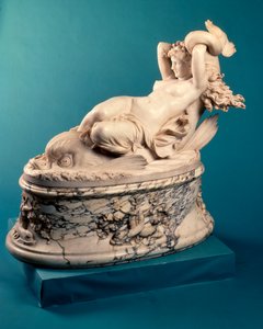 Galatea rir på en delfin, ca. 1880 av Leopoldo Ansiglione