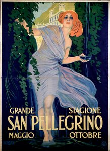 Reklameplakat for spabyen San Pellegrino, Italia