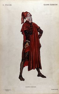 Kostyme for karakteren til Gianni Schicchi fra operaen "Il trittico" (Triptyken) av Giacomo Puccini (1858-1924) - 1919 av Leopoldo Metlicovitz