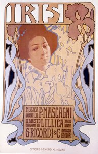 Iris komponert av Pietro Mascagni, plakat av Leopoldo Metlicovitz, libretto av Luigi Illica, 1898. av Leopoldo Metlicovitz