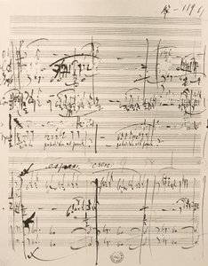 Musikalsk partitur for 'The Cunning Little Vixen' (blekk på papir) av Leos Janacek
