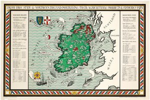 Et kart over den irske fristaten og Nord-Irland av Leslie MacDonald Gill