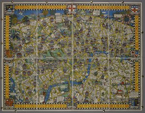 'By Paying Us Your Pennies' – eller 'Wonderground Map of London Town' av Leslie MacDonald (1884 1947) Gill