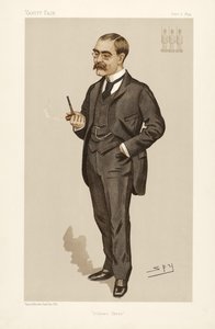 Rudyard Kipling (1865 - 1936), fra Vanity Fair, pub. 1894 (fargelitografi) av Leslie Matthew Ward