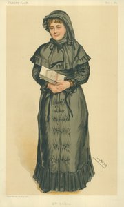 Mrs Georgina Weldon, Mrs Weldon, 3. mai 1884, Vanity Fair tegneserie av Leslie Matthew Ward