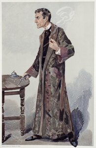 Sherlock Holmes, tegneserie fra Vanity Fair av skuespilleren William Gillette, 1907 av Leslie Matthew Ward