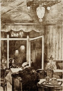 Kveld på Café Bauer av Lesser Ury