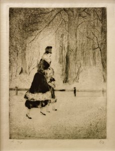 Dame med barn i dyrehagen av Lesser Ury