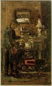 Kvinne ved kjøkkenkomfyren av Lesser Ury