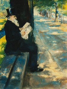 herrer i parken; Gentleman in the Tiergarten, ca.1900 av Lesser Ury