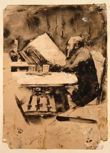 Mann i kafé av Lesser Ury