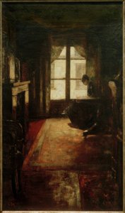 Parisisk interiør (kvinne leser ved vinduet) av Lesser Ury