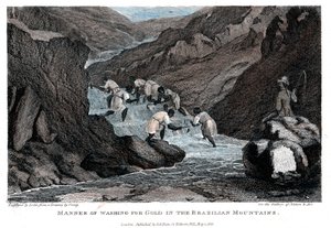 Måte å vaske for gull i de brasilianske fjellene, 1814 av Lester