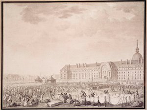 Fransk revolusjon: ta til våpen ved Invalides 14/07/1789. Litografi av brødrene Lesueur (1700-tallet) av Lesueur Brothers
