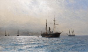 Russisk skip ved inngangen til Bosporos-stredet, etter den russisk-tyrkiske krigen i 1877-1878
