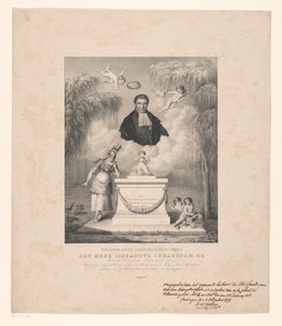 Portrett av Sibrandus Stratingh Dedikert til minnet om avdøde herr Sibrandus Stratingh, E.Z. (tittel på objekt) av Levi Michiel Bendix