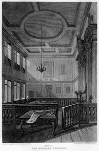 Interiør av Heralds College, London, 1815. av Lewis