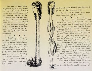 Alice on the Long Neck - Manuskript og tegninger av "Alice in Wonderland" av Lewis Carroll, koll.