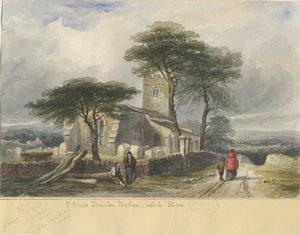 Alton Church: akvarellmaleri, og [c 1830-1840] (maleri) av Lewis John Wood