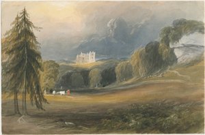 Wootton Lodge: akvarellmaleri, og [c 1830-1840] av Lewis John Wood