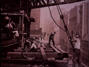 Empire State Building under bygging, viser en løftegjeng på jobb av Lewis Wickes Hine