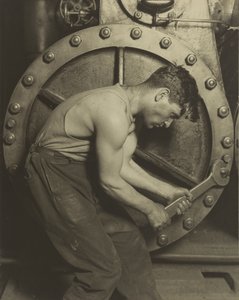 Mekaniker og damppumpe, 1921 av Lewis Wickes Hine
