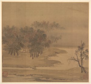 Hytter i en tåkete lund om høsten, 1117. av Li Anzhong