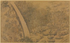 Bolig i Longmian Sleeping Dragon Mountains, 1100-1200-tallet. av Li Gonglin