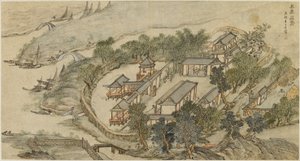 The Five Deer Hermitage, tidlig på 1600-tallet. av Li Shida