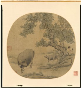 Man, Buffalo og Calf, 1205 eller 1265. av Li You