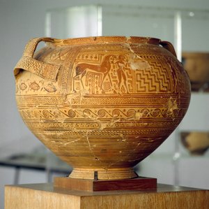 Argive krater med geometriske dekorasjoner, diameter 50 cm, gresk sivilisasjon, 8. århundre f.Kr. av Unbekannt Unbekannt