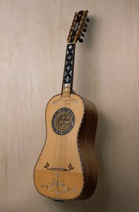 Chitarra battente (gitar), musikkinstrument bygget i verkstedet til luthier Pasquale Scala i Praiano, Campania. Italia, 1900-tallet av Unbekannt Unbekannt