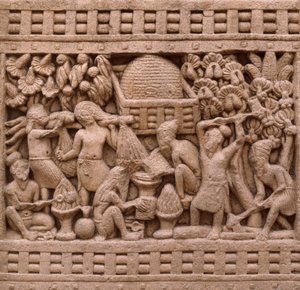 Detalj av østsiden av Stupa I i Sanchi (UNESCOs verdensarvliste av Unbekannt Unbekannt