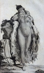 Etnisk kvinne Khoikhoi (Hottentots), fra Travels of Le Vaillant inn i de indre delene av Afrika via Kapp det gode håp, i årene 1783 av Unbekannt Unbekannt