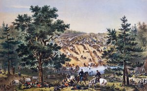 George Brinton McClellans retrett, Bear Creek ford, Army of the Potomac, juli 1862, tegning av John Badger Bachelder, gravering av Bufford, amerikansk borgerkrig, USA av Unbekannt Unbekannt
