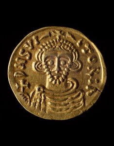 Gullmynt av Prince Arechi, recto, lombardiske mynter, 8. århundre av Unbekannt Unbekannt
