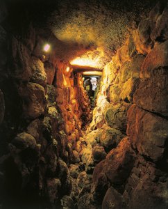 Italia, Sardinia-regionen, Torralba, provinsen Sassari, arkeologisk kompleks av Nuraghe Sant'Antine eller Sa domo de su Re (kongens hus) interiør, passasje av Unbekannt Unbekannt