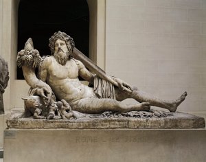 Marmorstatue som representerer Tiber River, Temple of Isis og Serapis, fra Roma av Unbekannt Unbekannt