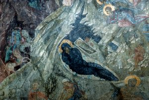 Fødsel, freskomaleri i klosteret Panagia Perivleptos, den bysantinske byen Mystras (UNESCOs verdensarvliste av Unbekannt Unbekannt