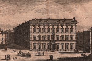 Palazzo Madama, Roma, Lazio, Italia, kobberstikk, ca 165x135 cm av Unbekannt Unbekannt