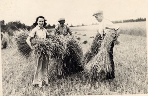 Fotografi av Adele Astaire ved innhøsting (s/hv-bilde) av Unbekannt Unbekannt