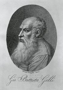 Portrett av Giovan Battista Gelli (1498-1563), italiensk filosof, forfatter og lærd, gravering av Giuseppe Benaglia (ca 1796-ca 1830) av Unbekannt Unbekannt