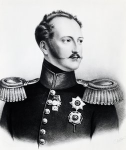 Portrett av Nicholas I Romanov (1796-1855), tsar av Russland fra 1825 til 1855, gravering av Unbekannt Unbekannt