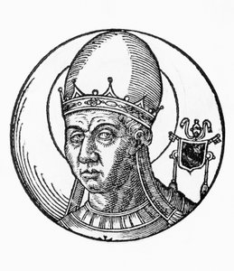 Portrett av Saint Zosimus (død 418), 41. pave av den katolske kirke fra 417, gravering av Unbekannt Unbekannt
