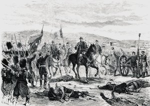 Prins Carol av Romania inspiserer troppene etter det fjerde slaget ved Pleven, russisk-tyrkisk krig av Unbekannt Unbekannt
