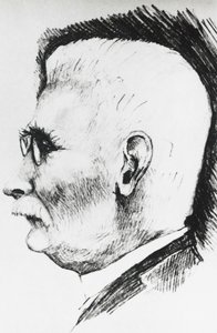 Profilportrett av Henri Louis Le Chatelier (1850-1936), fransk kjemiker og metallurg, gravering av Unbekannt Unbekannt