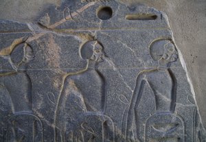 Relieff som viser fanger, Luxor-tempelet, Theben (UNESCOs verdensarvliste av Unbekannt Unbekannt