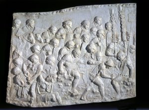 Roman Førstehjelp blir gitt til en romersk soldat, Trajans frise av Unbekannt Unbekannt